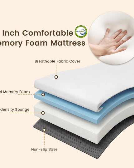 Giantex 75" x 38" Twin Size Foldable Guest Bed w/Sturdy Fold Up Metal Frame