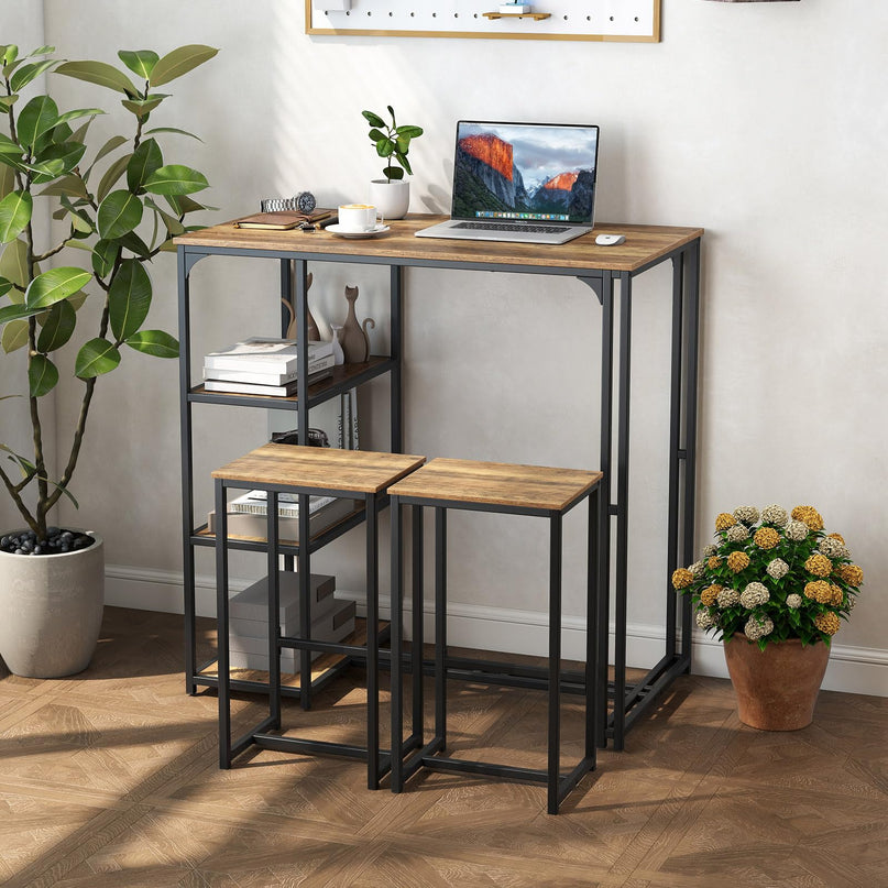 Giantex 3-Piece Dining Table Set for 2 for Small Place Apartment Living Room High Top Breakfast Nook Restaurant