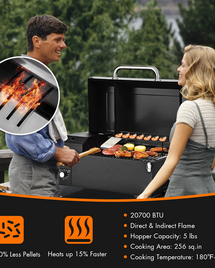 Giantex Portable Pellet Smoker Grill Set, 8-in-1 Electric Tabletop Pellet Grill