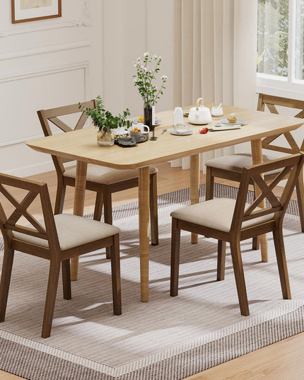 Giantex Wooden Dining Chairs Set of 2/4 with Rubber Wood Legs