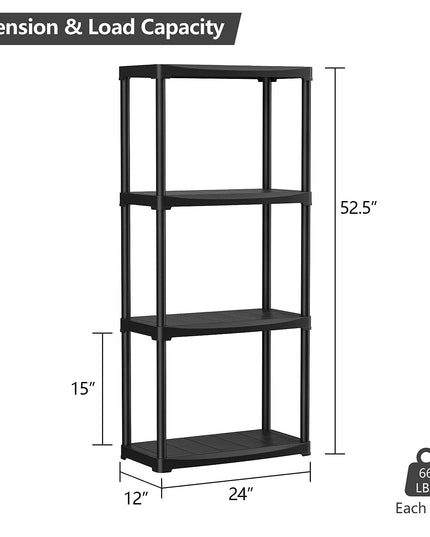 Giantex 24” x 12” x 52.5” Heavy Duty Freestanding Display Shelving Easy to Assemble