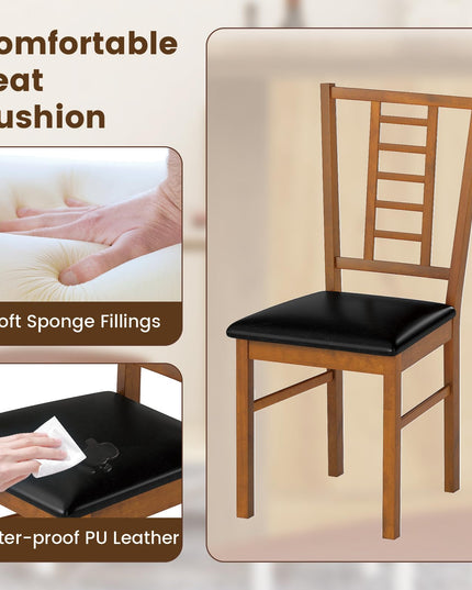 Giantex Lot de 2/4 chaises de salle à manger en bois avec dossier ajouré