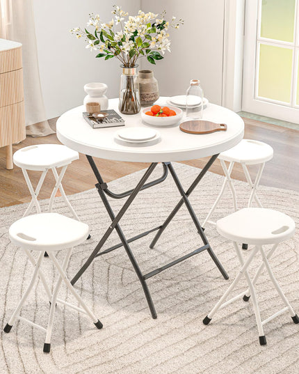 Giantex 32” Round Folding Table, HDPE Foldable Card Table for Party Wedding Event Picnic Commercial Banquet