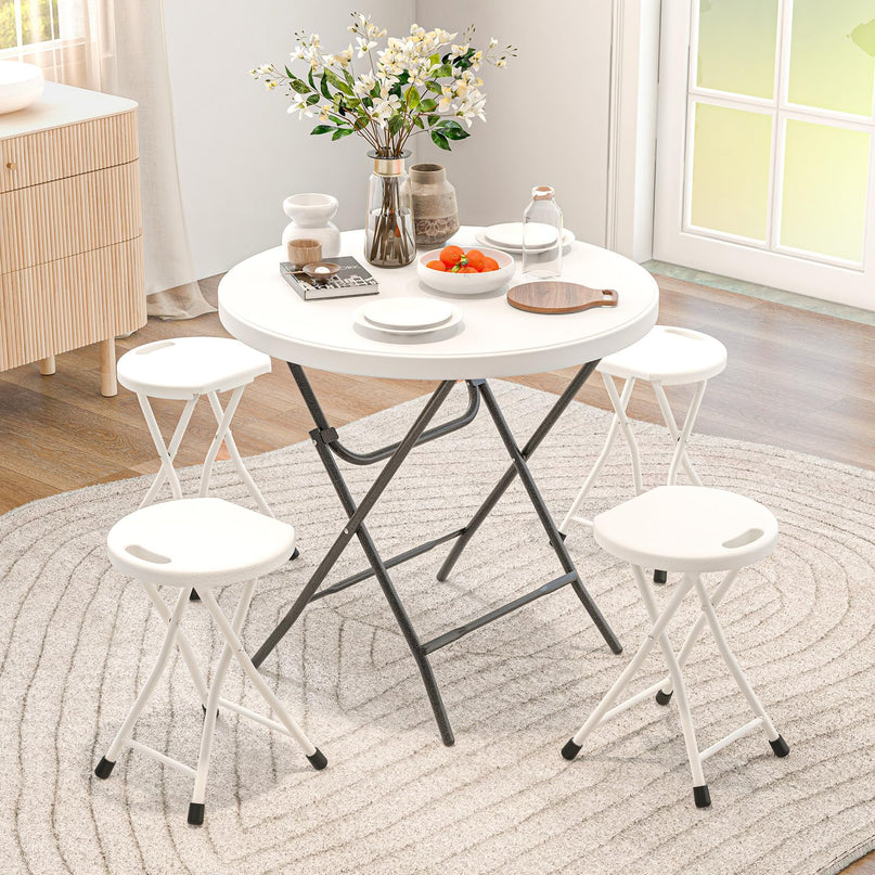 Giantex 32” Round Folding Table, HDPE Foldable Card Table for Party Wedding Event Picnic Commercial Banquet