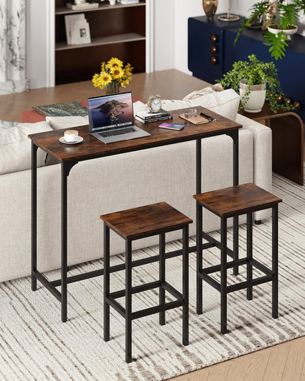 Giantex Dining Table Set 47.5" Rectangular Pub Table with 2 Stools