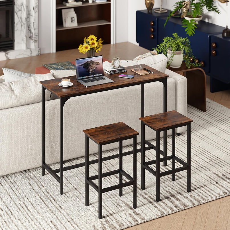 Giantex Dining Table Set 47.5" Rectangular Pub Table with 2 Stools