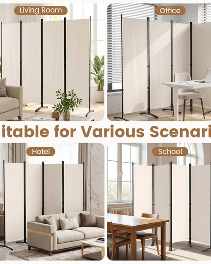 Giantex 4 Panel Room Divider, 5.6Ft Folding Screen, Home Office Freestanding Tall Partition