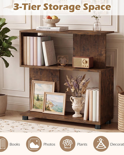 Giantex 3-Tier Geometric Bookshelf for Living Room