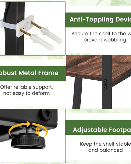 Giantex Plant Stand Indoor with Grow Lights 10-Tier 63" Tall Metal Plant Shelf