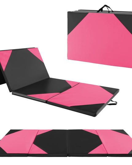 Giantex 4'x10' Gymnastics Mat, 2" Thick Folding Tumbling Mat with Carrying Handles