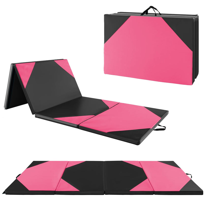 Giantex 4'x10' Gymnastics Mat, 2" Thick Folding Tumbling Mat with Carrying Handles