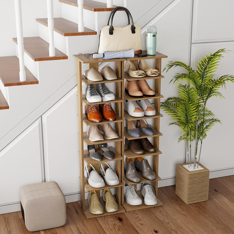 Giantex Étagère à chaussures verticale à 8 niveaux pour salon