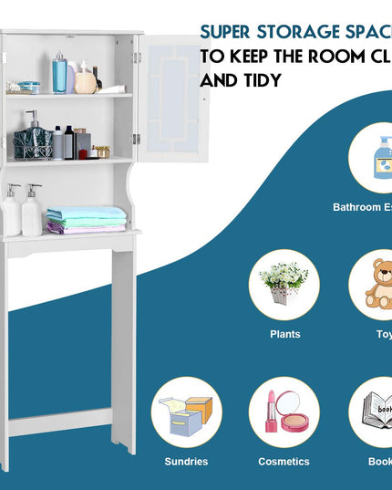 Giantex Over-The-Toilet Storage Spacesaver, Bathroom Organizer with Cabinet and Shelf