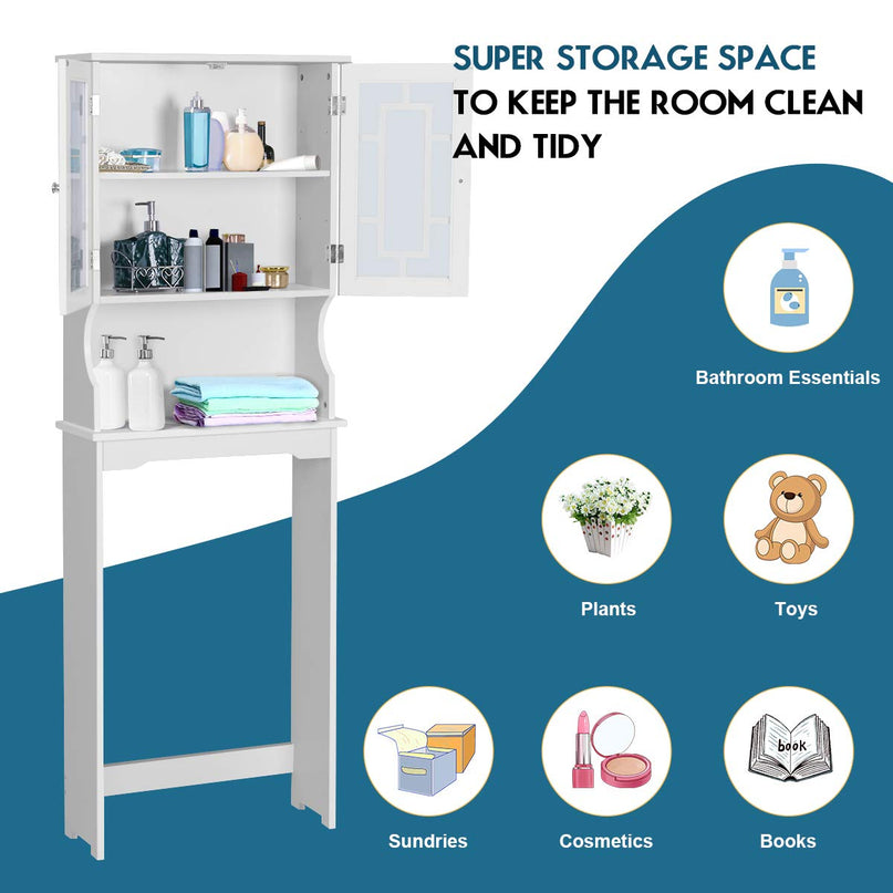 Giantex Over-The-Toilet Storage Spacesaver, Bathroom Organizer with Cabinet and Shelf