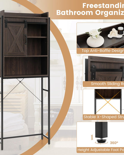 Giantex Over-The-Toilet Storage Cabinet, Freestanding 4-Tier Bathroom Organizer Rack