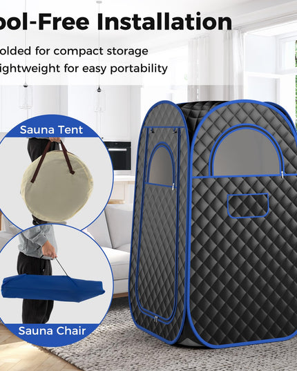 Giantex Portable Sauna, Full Body Steam Sauna w/ 3L Steam Box