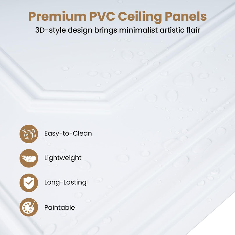 Giantex 48"x24" Decorative Ceiling Tiles with Raised Design