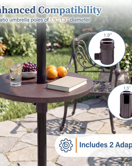 Giantex Umbrella Pole Table Tray - 20" Outdoor Side Table