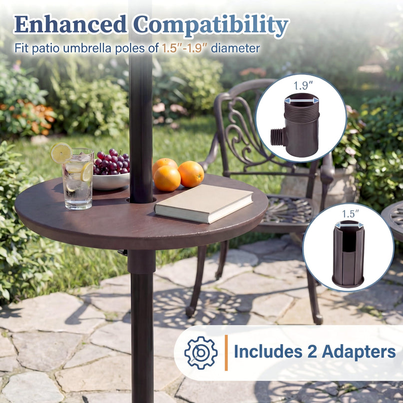 Giantex Umbrella Pole Table Tray - 20" Outdoor Side Table