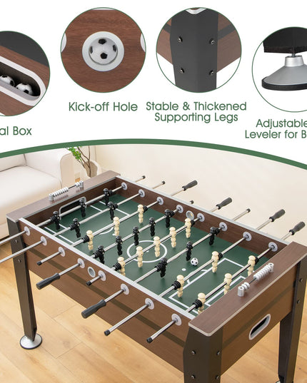 Giantex 54” Foosball Table, Foosball Table Adult Size with 2 Balls, Wood Football Table