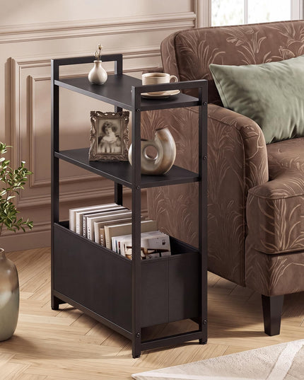 GIANTEX 8" Narrow End Table with Fabric Drawer & Storage Shelves (1/2)