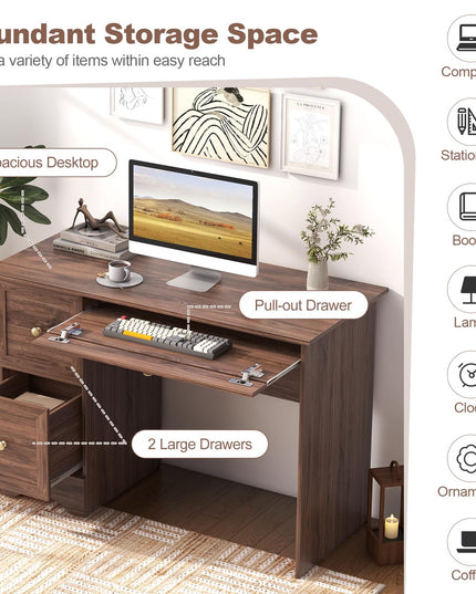 Giantex Computer Desk with 2 Drawers
