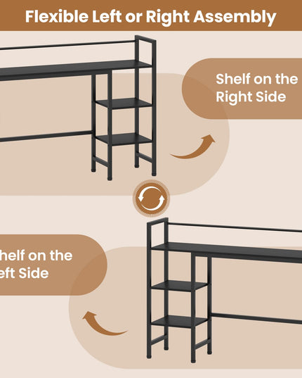 Giantex Desktop Bookshelf | 38.5" Dorm Desk Hutch for 27" Monitor