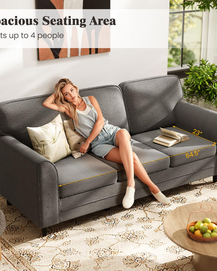 Giantex 3 Seater Couch - 79” Mid Century Modern Upholstered Sofa with Armrests, Sturdy Legs