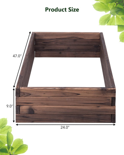 Rectangular Planter for Patio and Lawn 47'' L x 24'' W x 9'' H, (Brown)