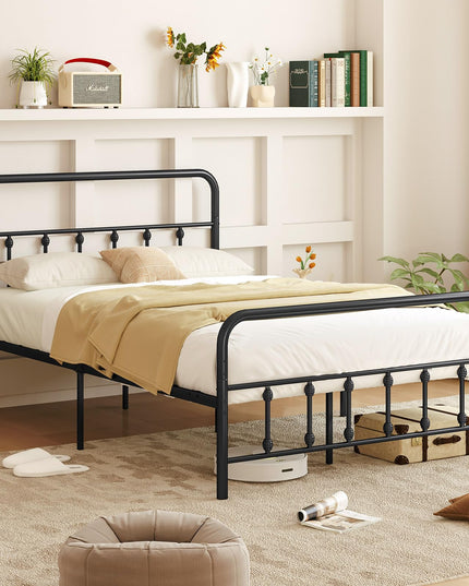 Giantex Metal Platform Bed Frame, Victorian Style Platform Bed with Headboard & Footboard