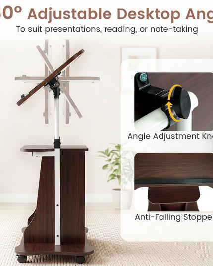 Giantex Mobile Podium Stand for Home Office