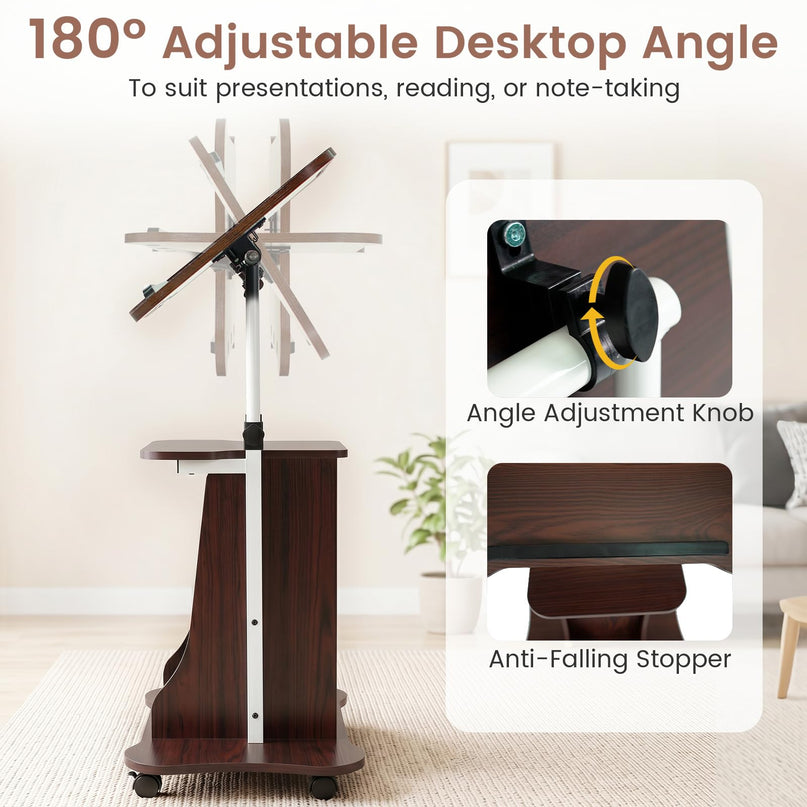 Giantex Mobile Podium Stand for Home Office