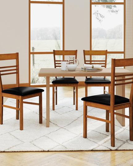 Giantex Wooden Armless Dining Chairs Set of 2/4 w/Slat Backrest