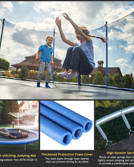 ASTM Approved 8 10 12 14 15 16Ft Trampoline for Adults Kids