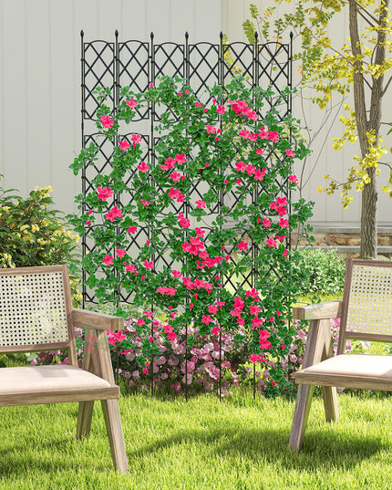 Giantex Garden Trellis, Outdoor Plant Support Frame w/Adjustable Shapes, Ground Stakes, Rustproof PE Coating Pipes