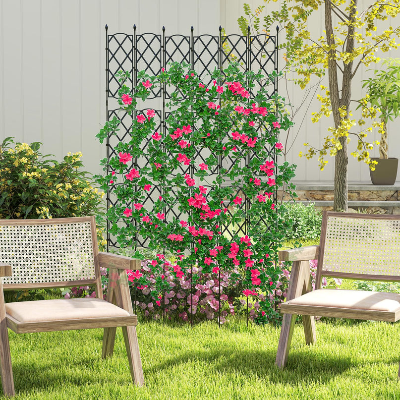 Giantex Garden Trellis, Outdoor Plant Support Frame w/Adjustable Shapes, Ground Stakes, Rustproof PE Coating Pipes
