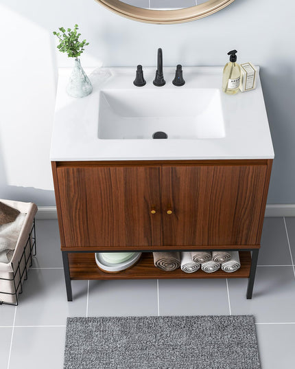 Giantex Bathroom Vanity with Sink Combo - 31" Bathroom Cabinet with Doors