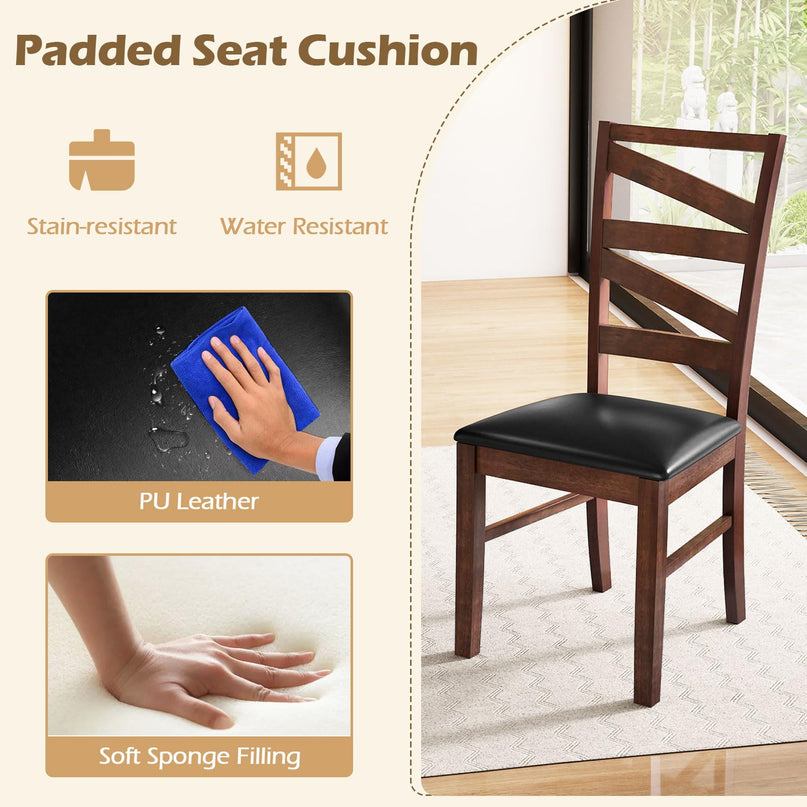 Giantex Wooden Dining Chairs Set of 2/4 for Dining Room