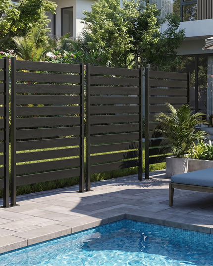Giantex 37"W x 61"H Outdoor Privacy Fence Screen with Ground Stakes & Base Feet (1/2)
