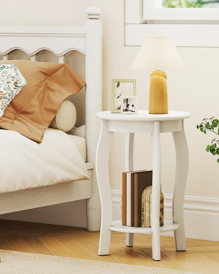 Giantex Wooden Side Table with Storage Shelf