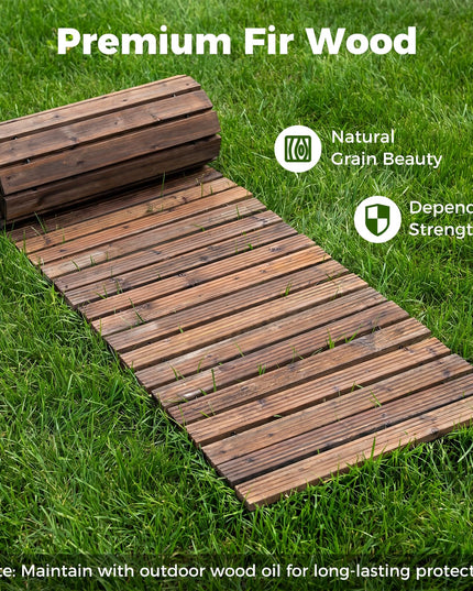 Giantex 12 FT Wooden Garden Pathway with Non-Slip Surface (1/2)