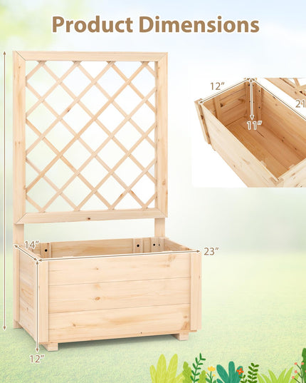 Giantex Raised Garden Bed with Trellis for Climbing Vine Flower Herb Vegetable Fruit