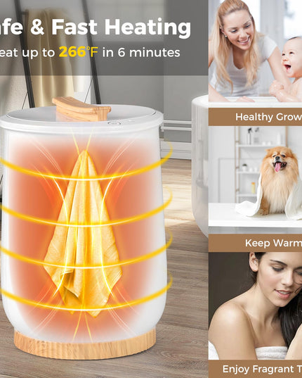 Giantex Towel Warmer Bucket, 20L Large Hot Towel Heater with Wood Handle