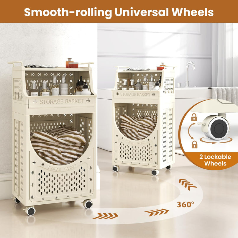 Giantex 3 Tier Rolling Laundry Cart with wheels