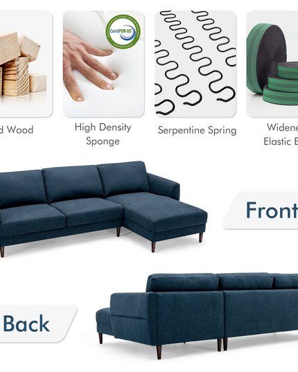 Giantex Sectional Sofa Couch Set, 3-Seat Sofa