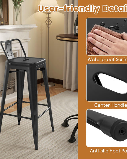 Giantex Metal Bar Stools Set of 4 for Kitchen Island