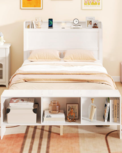 Giantex Bed Frame with Storage Headboard & Footboard