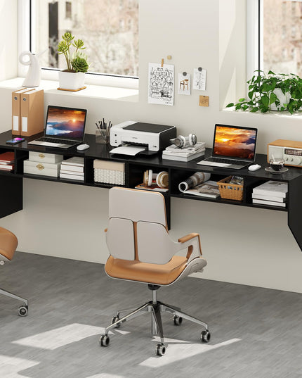 Bureau informatique mural Giantex avec 3 compartiments de rangement