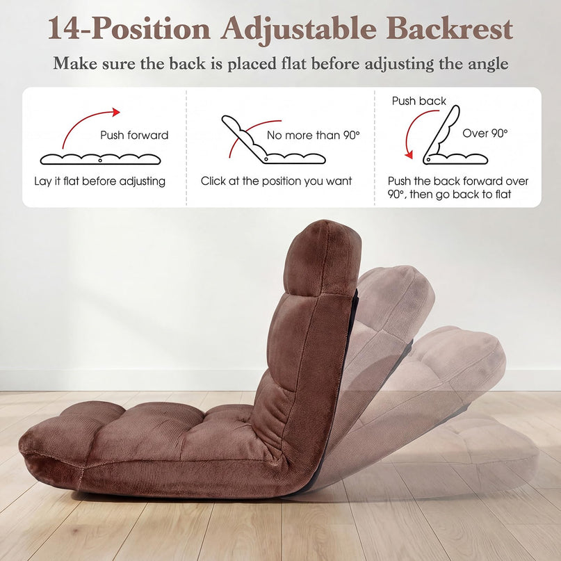 Giantex Folding Floor Chair with Back Support 14 Adjustable Position