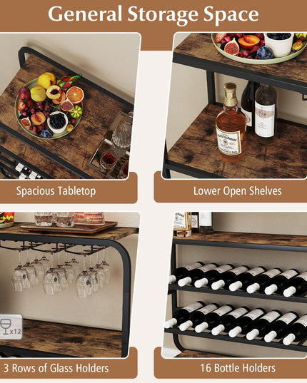 Giantex Industrial Wine Rack Freestanding Floor for Kitchen